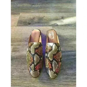 Madewell SnakeMadewell The Frances Loafer Mule Snake Embossed sz 10